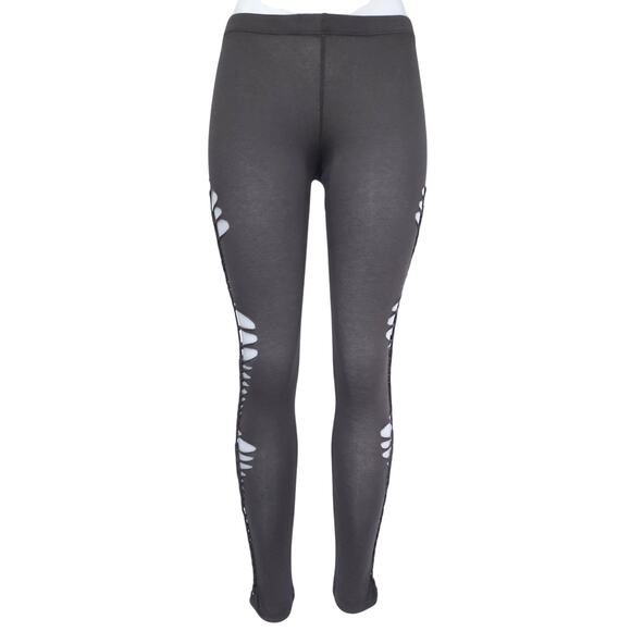 EARTHBOUND LATTICE - LARGE - Grey-Brown Leggings with Side Cuts - Boho Chic - Picture 3 of 7